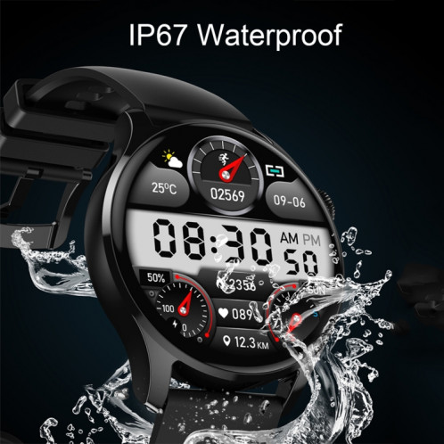 HD3 1,32 pouce de surveillance de la fréquence cardiaque Smart Watch with Payment Fonction (acier noir) SH801A921-07