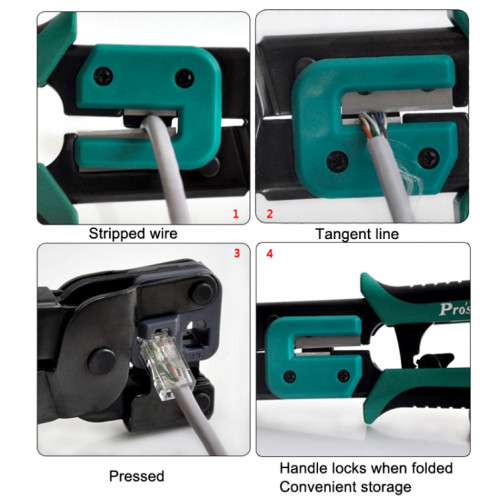 PROSKIT Dual-usage 6/8p Iron Handle Network Network Plipping Plier (CP-376er) SP401A1855-05