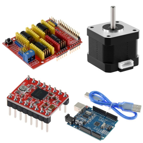 Accessoires d'imprimante 3D CNC V3 + UNO R3 Version améliorée + A4988 Driver + Kit de moteur de pas SH96011006-06