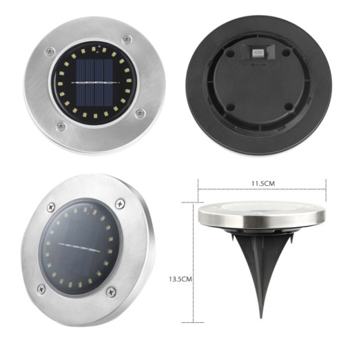2 pcs 20leds extérieur étanche à la pelouse de jardin solaire enterré lumière (lumière blanche) SH001A805-06