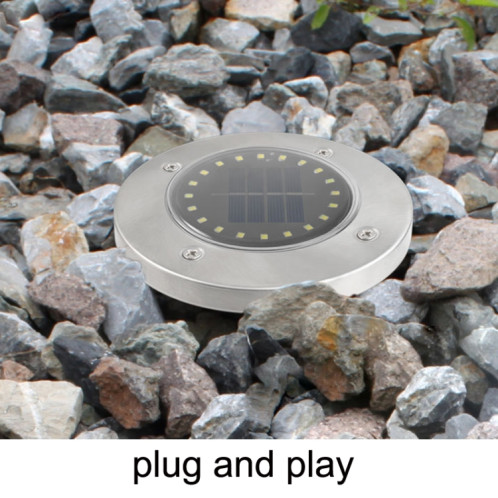 2 pcs 20leds extérieur étanche à la pelouse de jardin solaire enterré lumière (lumière jaune) SH001B1474-06