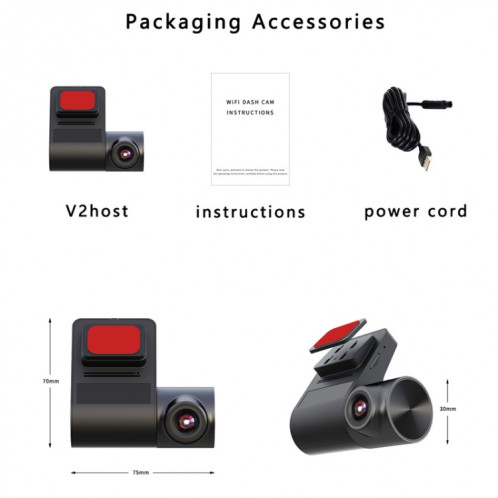 Enregistreur de conduite auxiliaire V2 WiFi HD USB ADAS SH41711964-07