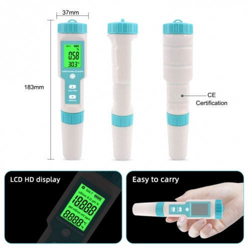C-600A 7 en 1 Température / Salinité / Ph / TDS / EC / ORP / SG SUIGNIFRE (SANS BATTERIE ET POUDRE) SH501A575-07