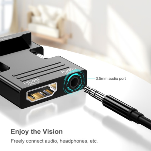 HDMI Femme à VGA Male avec adaptateur audio Convertisseur de projecteur TV (Gold) adaptateur audio (GOLD) SH201B1908-07
