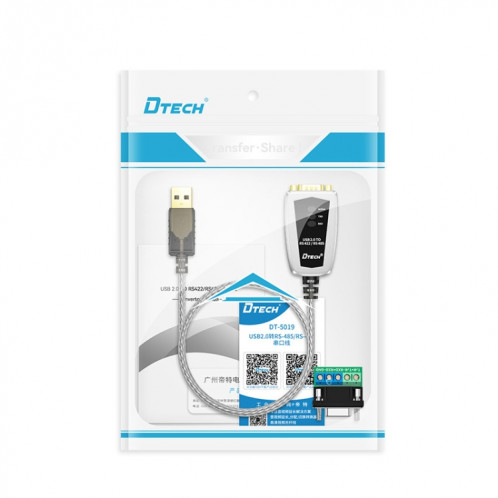 DTech DT-5119 0,5M USB à RS485 / 422 Adaptateur de communication de ligne de série de convertisseur industriel SD42651277-08