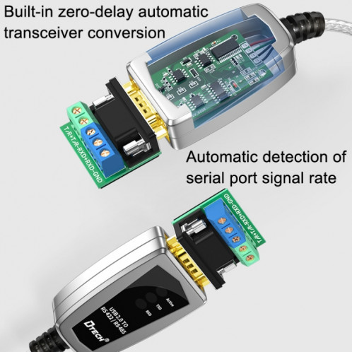 DTech DT-5019 USB à RS485 / 422 Adaptateur de communication de ligne de série de convertisseur industriel (1,2 m) SD201A947-07