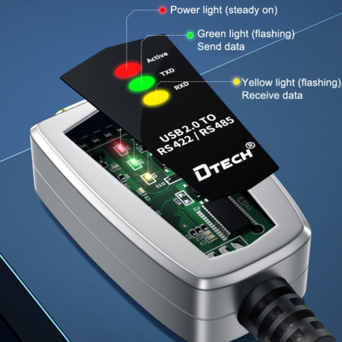 DTech DT-5019 USB à RS485 / 422 Adaptateur de communication de ligne de série de convertisseur industriel (1,2 m) SD201A947-07