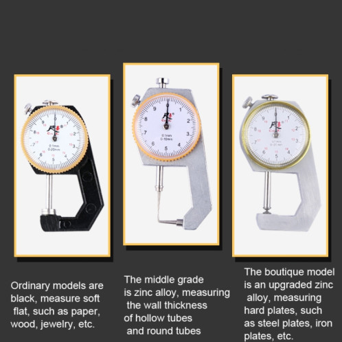 Gauge d'épaisseur de poche maître-chixi jauge d'épaisseur de papier, spécification: point incurvé de milieu de gamme 0-20 mm SH391013-06
