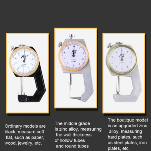Gauge d'épaisseur de poche dans le chexi jauge d'épaisseur de papier, spécification: tête pointue ordinaire 0-20 mm SH3903108-06
