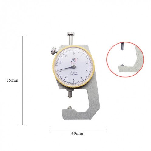Gauge d'épaisseur de poche dans le chexi Gauge d'épaisseur de papier, Spécification: Tête pointue de milieu de gamme 0-10 mm SH390515-06