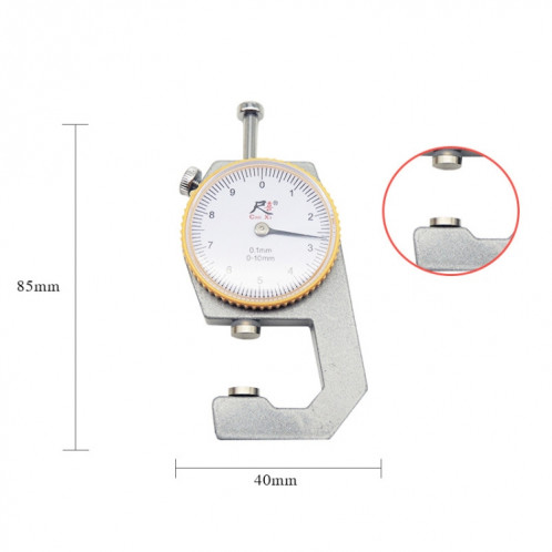 Gauge d'épaisseur de poche chixi jauge d'épaisseur de papier, spécification: tête plate de milieu de gamme 0-10 mm SH3906110-06