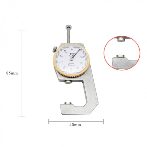 Gauge d'épaisseur de poche chixi jauge d'épaisseur de papier, spécification: tête plate de milieu de gamme 0-20 mm SH39081076-06