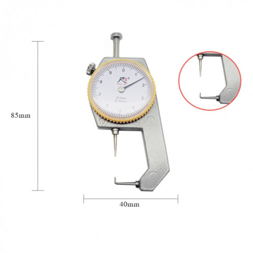 Gauge d'épaisseur de poche maître-chixi jauge d'épaisseur de papier, spécification: point incurvé de 0 à 10 mm de milieu de gamme SH39091912-06