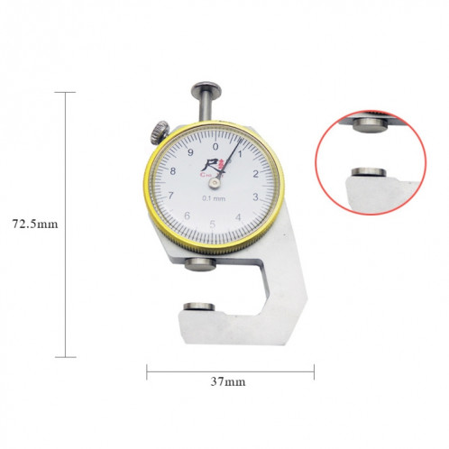 CHIXI GABELD-ÉPAPPECTURE GAUGE D'ÉPAPPORT PAPIER ÉPARGE, SPÉCIFICATION: Boutique 0-10 mm Tête plate SH3912756-06