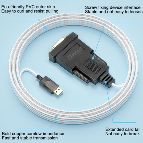 DTECH DT-5002A 1,8M USB à RS232 Ligne de série DB9 Port COM COM SD45411512-07