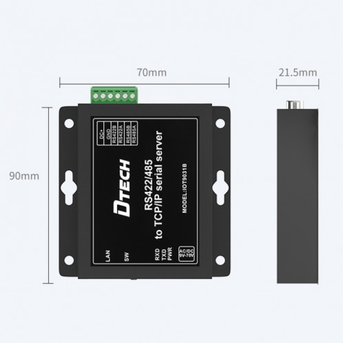 DTECH IOT9031B RS485 / 422 à TCP / IP Ethernet Serial Port Server, CN Plug SH4545579-07
