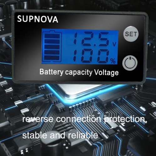 SUPNOVA LCD LCD Tension à deux fils et Voltmètre d'affichage numérique DC (bleu) SS901A634-07