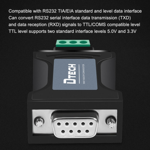 DTECH DT-9005 sans alimentation RS232 au module de port série TTL, interface: module 3.3 V SD7301524-07