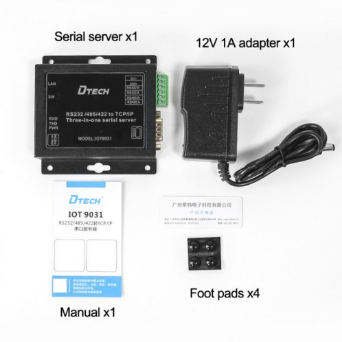 DTECH IOT9031 RS232 / 485/422 à TCP 3 dans 1 serveur de série, Plug CN SH45931728-07