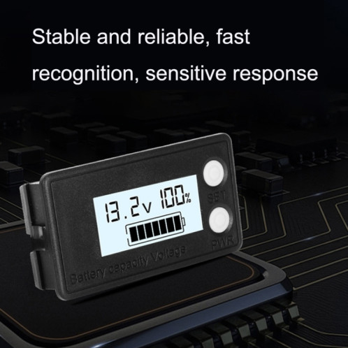 LCD imperméable LCD à deux fils batterie au lithium batterie de tension d'écran numérique 8-72V (bleu) SH41041678-07