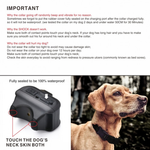Traineur pour animaux de compagnie Trainer rechargeable Arrêt d'écorce automatique (taches blanches noires) SH901B1878-07