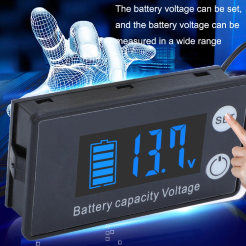 Affichage numérique à deux lignes DC Voltmètre à acte de batterie de batterie au lithium, couleur: rouge SH8701864-07