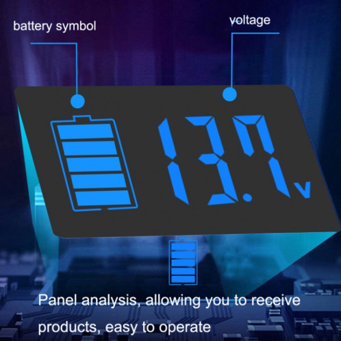 Affichage numérique Voltmètre DC Voltmètre ACID-ACID Lithium Battery Meter, Couleur: Blanc + Température SH87081556-07