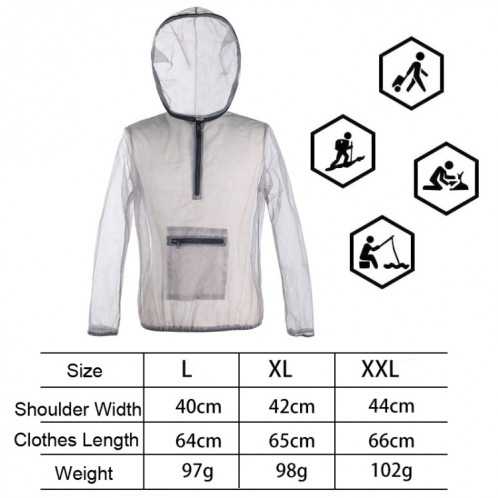 Expédition de la jungle Veste résistante aux insectes avec un chiffon de gaze en filet anti-bite, taille: l SH0901531-07