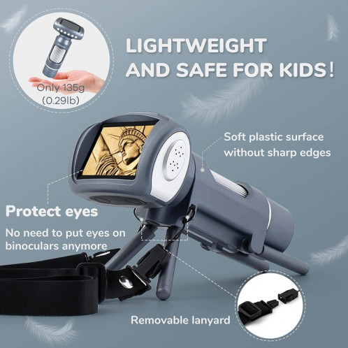 Microscope de caméra pour enfants Microscope électronique USB Microscope Digital Gallying (Grey Silver) SH301B215-06