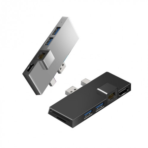 W05 8 en 1 USB3.1 GNE1 CONVERTISSEMENT RJ45 ETHERNET pour la surface Pro4 / 5/6 (noir) SH701A982-07