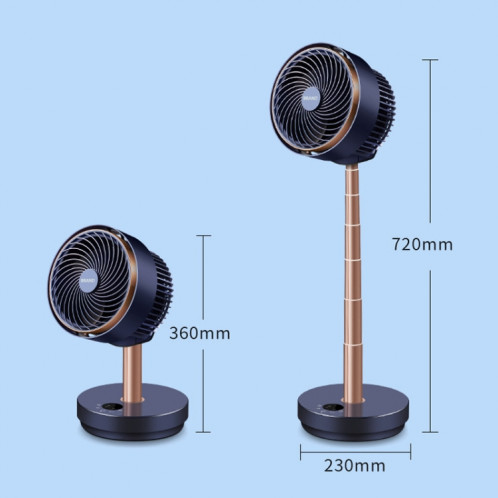 Secouant la tête ventilateur de circulation d'air ménage silencieux ventilateur de plancher de chambre à coucher, prise CN (bleu foncé) SH101A910-07