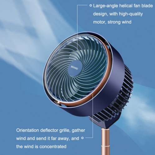 Secouant la tête ventilateur de circulation d'air ménage silencieux ventilateur de plancher de chambre à coucher, prise CN (bleu foncé) SH101A910-07