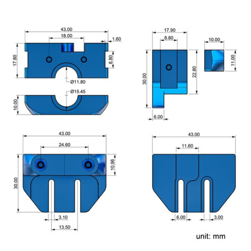Imprimante 3D Modifié E3D V5 / V6 Pince en métal pour Ender 3/3S / Pro SH5348190-06