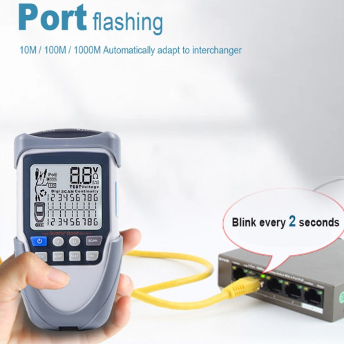 ET612 Testeur de câble de réseau Testeur de fil de fil Tension de batterie POE Test de câble multi-fonctions Tester SH4801738-07