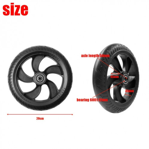 Accessoires de roues avant en plastique de 8 pouces pour Kugoo S1 / S2 / S3 (noir) SH001A953-06