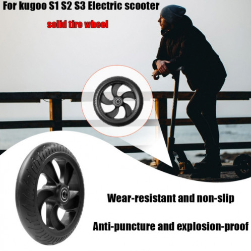 Accessoires de roues avant en plastique de 8 pouces pour Kugoo S1 / S2 / S3 (noir) SH001A953-06