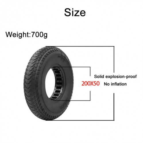 Pneu en caoutchouc massif de 8 pouces pour le scooter Xiaomi, couleur: noir SH4801665-05