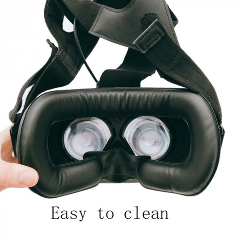 Couverture de masque pour les yeux en mousse pour le visage en cuir PU 2 pièces pour casque HTC VIVE VR (mince 1,5 cm) SH001B1324-06