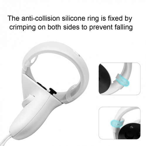 1 paire d'anneau en silicone anti-collision pour poignée de contrôleur pour Meta Quest 2 (transparent) SH801A1642-06