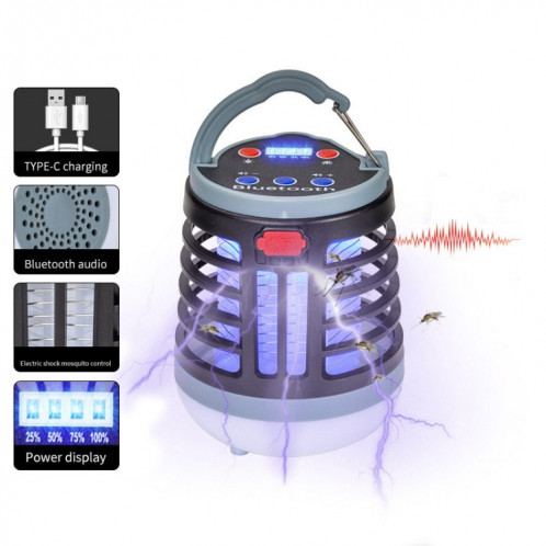 Piège à moustiques d'éclairage de charge USB audio Bluetooth (W881 marron) SN101C197-06