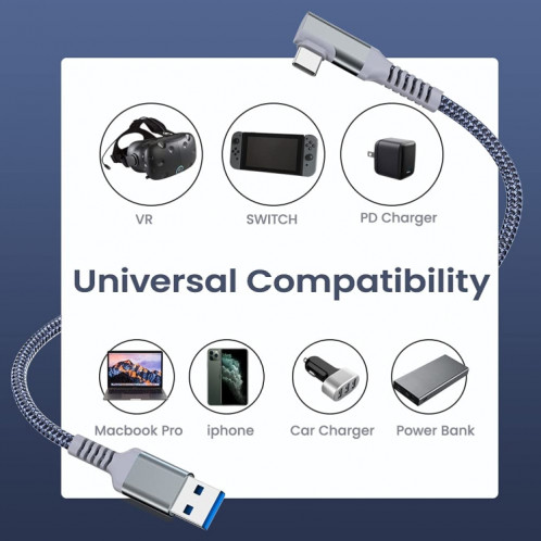 USB3.2 Gen1 VR Link Streamline pour Oculus Quest 2, modèle : A-C coque en aluminium 5M fil tressé SH9106796-06