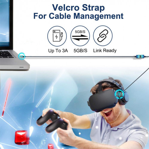 USB3.2 Gen1 VR Link Streamline pour Oculus Quest 2, modèle : A-C coque en aluminium 6M fil tressé SH9107585-06