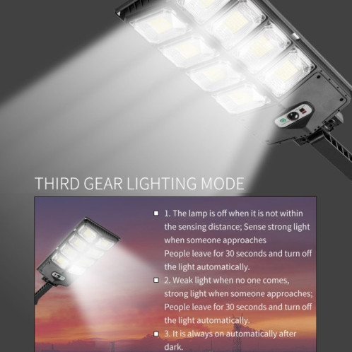 E-SMARTER Lampe solaire à capteur de jardin à double rangée de LED, style : W789A-6 SE2001382-08
