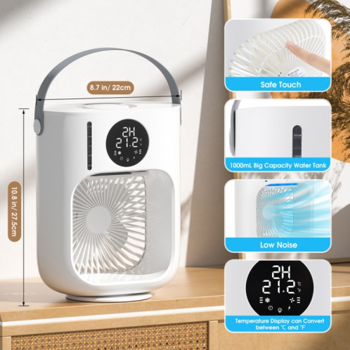 Refroidisseur d'humidification de pulvérisation de bureau ventilateur d'eau portable (blanc) SH701A1329-06