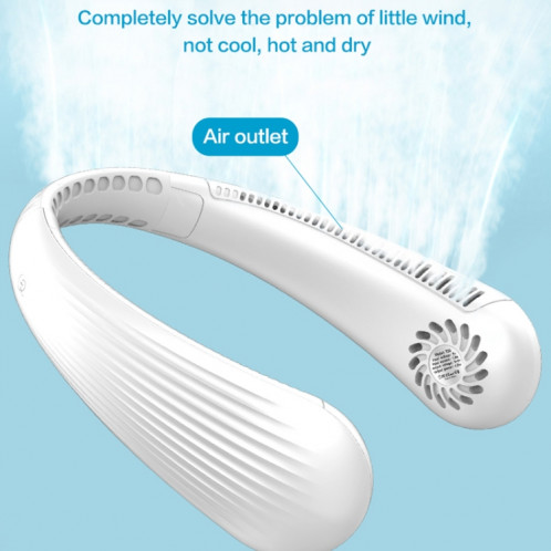 Lazy Hanging Neck Fan Ventilateur de sport silencieux sans lame, modèle : T36 Noir 3000 mAh SH73021118-06