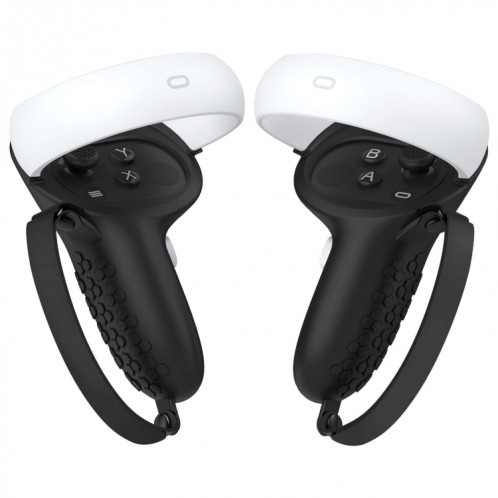 Housse de protection en silicone demi-pack anti-collision pour contrôleur VR pour Oculus Quest 2 (noir) SH901B657-07