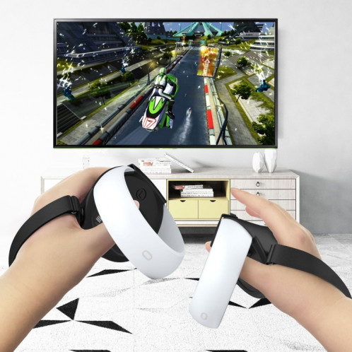 Housse de protection en silicone demi-pack anti-collision pour contrôleur VR pour Oculus Quest 2 (noir) SH901B657-07