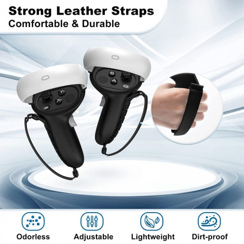 Housse de protection en silicone demi-pack anti-collision pour contrôleur VR pour Oculus Quest 2 (noir) SH901B657-07