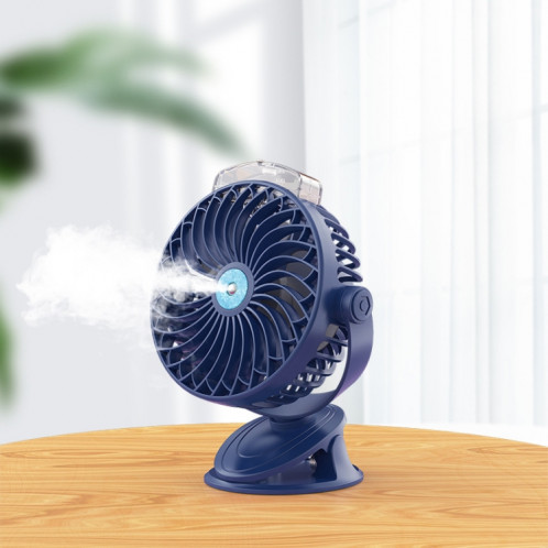 Ventilateur de refroidissement de style clip de bureau de chargement USB, spécification : spray (bleu) SH59021850-07