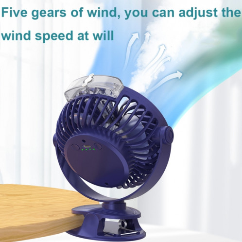 Ventilateur de refroidissement de style clip de bureau de chargement USB, spécification : spray (rose) SH59031839-07